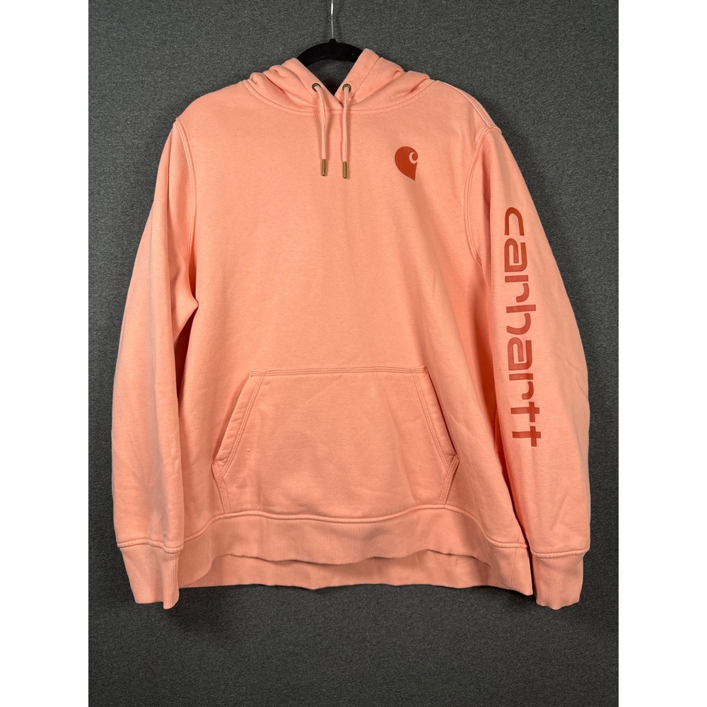 Carhartt Relaxed Fit Graphic Sleeve Hoodie Peach Pink XXL 20 Women outoor Logo